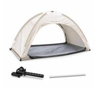 FashionCha da campeggio portatile, doppio strato, compatibile con lettino da campeggio, Accessori universali per tenda da letto + asta stabilizzatrice + tenda (senza letto)