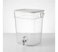 FashionCha Dispenser Bevande con Rubinetto, 5 Litri, Per Bevande Fredde, con Copero e Secello Ghiaccio, Rotondo con rubinetto, 6 litri
