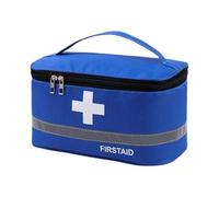 FashionCha Empty First Aid Bag Sacchetto Portatile Medicine Storage Organizer con Scomparti Tessuto Oxford Robusto Adatto per Viaggio Casa Auto, L Blue