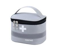 FashionCha Empty First Aid Bag Sacchetto Portatile Medicine Storage Organizer con Scomparti Tessuto Oxford Robusto Adatto per Viaggio Casa Auto, S Gray