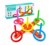 FashionCha Lancio Anelli Gioco per Bambini 4-6 Anni, Giochi di Lancio in Plastica per Interno ed Esterno, per il tempo libero, Set di lancio a croce (scatola colorata in inglese)