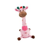 FashionCha Peluche a Forma di Giraffa Parlante E Danzante, Morbido Ripetitore Elettronico Musicale con Controllo del Volume Regolabile, Adatto Ai più Piccoli, Re, Rosa