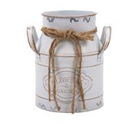 FashionCha Portavaso a Forma di Brocca Del Latte, Vaso Da Fiori a Cubo in Metallo Dal Design Vintage, Ideale per Spazi Interni Ed Esterni, Bianco