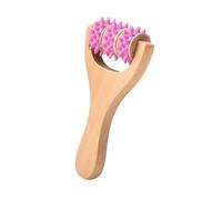 FashionCha Rullo Da Massaggio Manuale in Legno Utensile per Il Corpo Accessorio Portatile con Manico Comodo Adatto per Uomini Donne Autisti E Come Idea Regalo, Rosa 15.5 Cm X 8 Cm