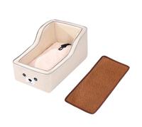 FashionCha Seggiolino per cani con cuscino estraibile e clip per guinzaglio, trasportino da viaggio, Beige