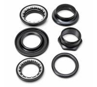 FashionCha Sterzo Bici Bambino Filettata Met, met resistente, include calotta, fermo cuscinetto, controdado, per bicicletta bambino, per, Set nero, tipo metrico, per forcella con filettatura da 26mm