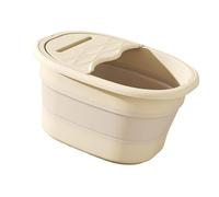 FashionCha Vasca per pediluvio pieghevole con coperchio, ideale per uso interno ed esterno, Bianco