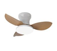 FashionCha Ventilatore Da Soffitto con Luce, 220V, Design Reversibile, Ideale per Soggiorno E Sala Da Pranzo, Legna Leggera