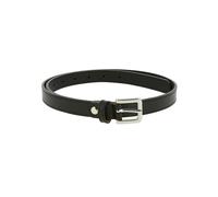 FASHIONGEN - Cintura donna larga 2 cm VERA PELLE di origine italiana, LINDA, Cintura per vestito, pantaloni - Nero (Fibbia argento), 105