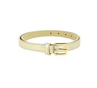 FASHIONGEN - Cintura donna larga 2 cm VERA PELLE di origine italiana, LINDA, Cintura per vestito, pantaloni - Oro, 115