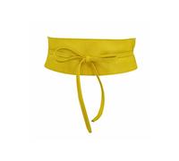 FASHIONGEN - Cintura Obi da donna, cintura Obi larga, similpelle in Poylurethane, alta qualità, MICA - Giallo, 3XL