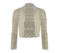 FASHIONISM Coprispalle da donna a maniche lunghe, lavorato a maglia, aperto sul davanti, elegante, lavorato a maglia, per feste, cardigan casual, Pietra, 44-46