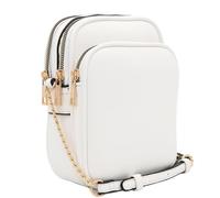 FashionPuzzle Borsa a tracolla casual multi tasca, bianco, Taglia unica