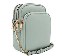 FashionPuzzle Borsa a tracolla casual multi tasca, Menta chiara., Taglia unica