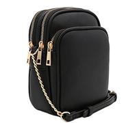 FashionPuzzle Borsa a tracolla casual multi tasca, nero, Taglia unica
