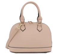 FashionPuzzle, Borsa a tracolla classica a cupola in similpelle saffiano con cerniera, Nude, Taglia unica