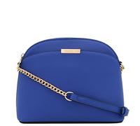 FashionPuzzle Borsa a tracolla in Saffiano Small Dome con Tracolla a Catena, Blu Royal, taglia unica