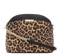 FashionPuzzle Borsa a tracolla piccola a cupola con stampa leopardata e cinturino a catena, Nero classico/marrone chiaro, Taglia unica