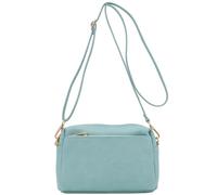 FashionPuzzle - Borsa a tracolla piccola con tripla zip, Azzurro chiaro, taglia unica