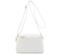 FashionPuzzle - Borsa a tracolla piccola con tripla zip, bianco, taglia unica