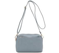 FashionPuzzle - Borsa a tracolla piccola con tripla zip, Blu e grigio., Taglia unica