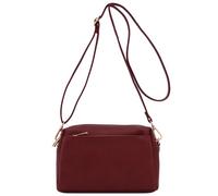 FashionPuzzle - Borsa a tracolla piccola con tripla zip, Borgogna, taglia unica