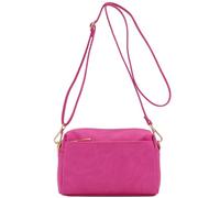 FashionPuzzle - Borsa a tracolla piccola con tripla zip, Fucsia, taglia unica