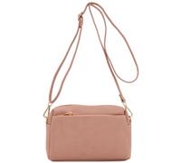 FashionPuzzle - Borsa a tracolla piccola con tripla zip, rosa cipria, taglia unica