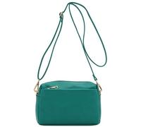 FashionPuzzle - Borsa a tracolla piccola con tripla zip, Verde acqua, taglia unica