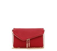 FashionPuzzle Envelope Wristlet Clutch Crossbody Bag with Chain Strap (Red) One Size