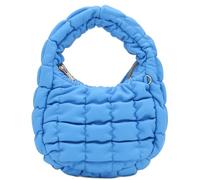 FashionPuzzle Mini borsa da sera trapuntata in morbida pelle PU a mezzaluna, Piccolo Blu