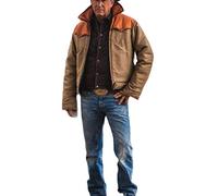 Fashions Hyped John Dutton Giallo-Stone Jacket|Rip Wheeler Jacket|Cowboy John Dutton Cappotto Trapuntato Cotone |Kevin Costner YS Stagione 4, Giacca Cowboy, L