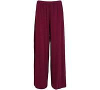 Fashion's island Pantaloni a palazzo da donna svasati a gamba larga con elastico in vita, vino, 52-54