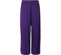Fashion's island Pantaloni a palazzo da donna svasati a gamba larga con elastico in vita, Viola, 24-26