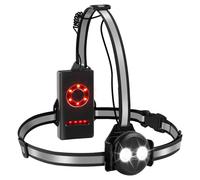 Fashioz Husgw Lampada da corsa a piedistallo ricaricabile tramite USB per torace, lampada frontale a LED da corsa con strisce riflettenti, lampada da corsa per jogging (Nero-2)