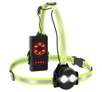 Fashioz Husgw Lampada da corsa a piedistallo ricaricabile tramite USB per torace, lampada frontale a LED da corsa con strisce riflettenti, lampada da corsa per jogging (Verde-2)