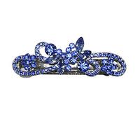 Faship Splendido fermaglio per capelli a forma di flora con strass blu