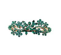 Faship Splendido fermaglio per capelli con strass verde smeraldo