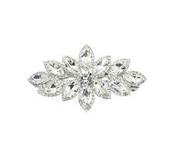 Faship Splendido fermaglio per capelli floreale con cristalli trasparenti