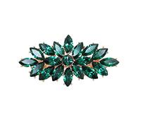 Faship Splendido fermaglio per capelli floreale con strass verdi