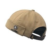 FASHIXD Cappelli da uomo Docker Cap cappelli Beanie marinaio cappello operaio polsino arrotolato retrò cappello senza tesa cappello con regolabile, Foglia d'acero-cachi, taglia unica