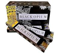 Fashnkart Bastoncini di incenso nero all'oppio Deepika per riscaldamento della casa, per meditazione e yoga, arrotolati a mano, Masala Aggarbatti, confezione da 12