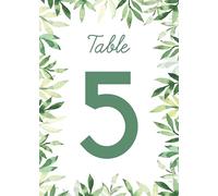 Fashnkart Biglietto da tavolo verde numero 1-40 double face per ricevimenti di nozze, eventi baby shower, compleanno 12,7 x 17,8 cm