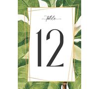 Fashnkart Cornice di foglie verdi31 pezzi numeri di tavolo di nozze carte 1-30 numeri di tavolo double face 4x6 pollici per ricevimento di nozze/festa/evento