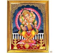 Fashnkart Cornice in legno fatta a mano con il Signore Ganesha, dio indù, da appendere alla parete, per tempio domestico, spazio Puja, regalo religioso, 40,6 x 30,5 cm