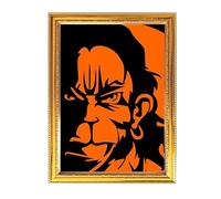 Fashnkart Lord Bajrandbali Hanuman Ji Cornice per foto dorata per Pooja indiano con un tema religioso o spirituale Tempio Puja Room Home Decor Culto 30 x 49 cm