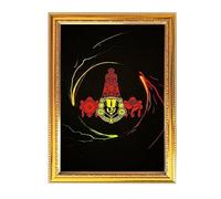 Fashnkart Lord Balaji Foto Religiosa Puja Room Tempio da appendere alla parete Regalo Decorazione per la casa con cornice dorata per il culto 20,6 x 28 cm