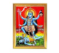 Fashnkart Maa Kali Mata con Shiv ji Cornice portafoto dorata per Pooja indiano con un tema religioso o spirituale Tempio Puja Room Home Decor Culto 30 x 49 cm