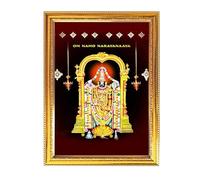 Fashnkart Narayana Lord Balaji Cornice portafoto dorata per Pooja indiana con un tema religioso o spirituale Tempio Puja Room Home Decor Culto 30 x 49 cm