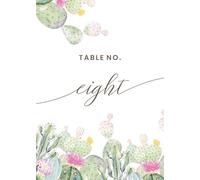 Fashnkart Numeri da tavolo con design a cactus, su entrambi i lati, per ricevimenti, baby shower, anniversari, compleanni, feste nuziali, 5 x 7 cm, 75 pezzi